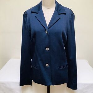 KATHARINE HAMNETT WOMENS FITTED  EQUESTRIAN STYLE BLAZER BLUE SIZE 42 MEDIUM